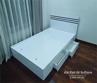 Giường 1m2 Có Ngăn Kéo Màu Trắng