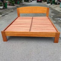 Giường 1m6 gỗ tự nhiên vạt cuốn thanh lý