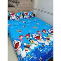[Giường 1m6x2m] Trọn Bộ 5 Món Giường Ngủ(1 Chăn + 1 Ra giường+ 1 Vỏ Gối Ôm + 2 Vỏ Gối Nằm) Họa Tiết Doremon Sang Trọng
