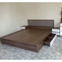 giường 1m8 đầu bọc đệm gỗ MDF GGR01