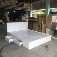 Giường 1m8 trắng gỗ MDF thái lan CN66