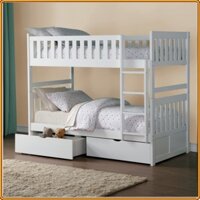 Giường 2 tầng Tundo màu trắng 1m4  kèm 2 hộc kéo
