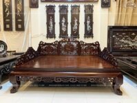 Giường 3 thành gỗ gụ mật cỡ 1m77 x 2m17 hàng dày dặn