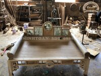 Giường 3 thành gỗ gụ theo lối cổ ( Bác Bảo, Hà Giang )