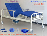 Giường bệnh nhân 3 tay quay có bô vệ sinh GBM-097
