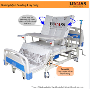 Giường bệnh nhân 4 tay quay Lucass GB-T41