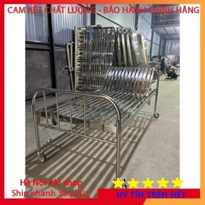Giường bệnh nhân inox 1 tay quay