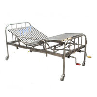 Giường bệnh nhân inox 2 tay quay