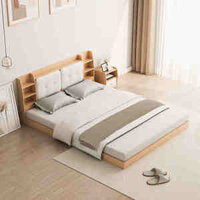 Giường Bệt Kèm Đệm Đầu Giường 1M6 X 2M Vân Gỗ - GP388