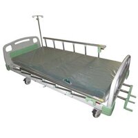 Giường cho bệnh nhân và người già 3 tay quay đầu – đầu, ABS, đường ray trượt bao gồm cột nước mặn