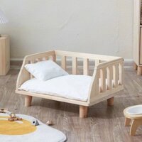 Giường cho chó bằng gỗ Chuồng chó nhỏ Teddy, giường cho mèo cỡ vừa, phổ biến cho mọi mùa, giường so
