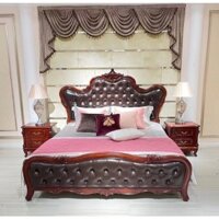 GIƯỜNG CỔ ĐIỂN GỖ TỰ NHIÊN NHẬP KHẨU CAO CẤP GG8813