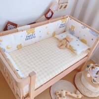 Giường Cũi Bao Quanh Chống Va Chạm Cotton Nguyên Chất Cotton Trẻ Em Nối Giường Bao Quanh Vải Bọc Mềm Giường Nhỏ Bao Quanh Dày Lớp a