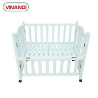 Giường cũi cho bé gỗ thông cao cấp màu trắng VINANOI - VNC107T