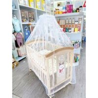 Giường cũi cho bé Umoo màu gỗ UM-08105 - Làm cũi ngủ / làm quây / làm bàn học / ghép giường / nôi đưa