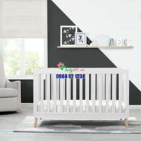 Giường cũi đa năng trẻ em Delta Children Grey, Biancan White/Nature kèm quà tặng