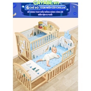 Giường cũi gỗ đa năng Teddy 6 in 1