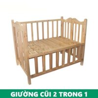 Giường cũi gỗ thông cao cấp cho bé VINANOI – VNC107 làm cũi, giường, ghế sofa gấp gọn tiện dụng