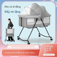 Giường Cũi Trẻ Em Có Thể Gập Lại Di Động Di Động Di Động Giường Nhỏ Nôi Trẻ Em Giường Nôi Trẻ Em Giường Lớn Ghép Đa Chức