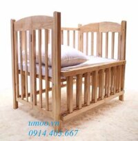 Giường cũi trẻ em gỗ sồi tự nhiên