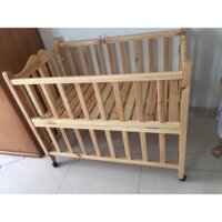 Giường cũi trẻ em gỗ thông màu tự nhiên VINANOI VNC107