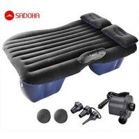 Giường đệm hơi ô tô 5 chỗ cao cấp kèm bơm điện, 2 gối, phụ kiện đi kèm chân rời Kem - Xám - Đen - Xanh  - Màu đen