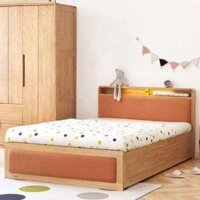 Giường đơn gỗ 1m2 có kệ ở đầu giường