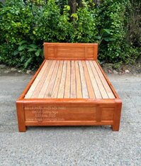 Giường đơn gỗ xoan 1m2x2m vạt lan giá rẻ