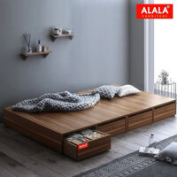 Giường đơn tiết kiệm không gian, giường hộp , Giường Ngủ Gỗ Cao Cấp 4 Hộc Kéo - Kiểu Giường Hộp