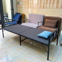 Giường gấp 2 có nệm sẵn màu đen ngang 1m