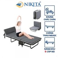 Giường gấp ba khúc vải nhung NKT-N635