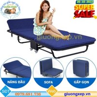 Giường gấp đệm shindai 110cm - tặng 2 ga giường, 1 chăn nỉ, gối, túi phủ chống bụi, bịt mắt ngủ