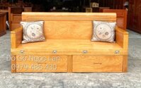 Giường Gấp Ghế Giường Gỗ Gõ Đỏ 1m2 x 1m9 - 2 Ngăn kéo Cao Cấp