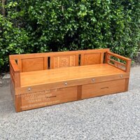 Giường Gấp Gỗ Gõ Đỏ 1m2 Thông Minh 2 Ngăn Kéo