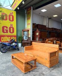 Giường Gấp Gỗ Gõ Đỏ Ngăn Kéo 1m2 Kèm Bàn Trà Cao Cấp