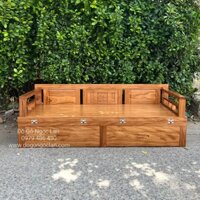 Giường Gấp Gỗ Hương Xám 2 Ngăn Kéo Thông Minh 1m2 x 1m9 Đa Công Năng