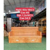 GIƯỜNG GẤP GỖ PHỦ GÕ CÓ HỘC KÉO 1,2M X 2M