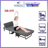 Giường Gấp Gọn 3 Khúc Cao Cấp NIKITA GB365 - Đệm Bọt Biển - Khung Sắt Sơn Tĩnh Điện - Chính Hãng NIKITA - D180 x R75 x C26 - Màu Xám