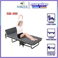 Giường Gấp Gọn 3 Khúc Cao Cấp NIKITA GB365 - Đệm Bọt Biển - Khung Sắt Sơn Tĩnh Điện - Chính Hãng NIKITA - D180 x R90 x C26 - Màu Xám