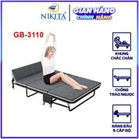 Giường Gấp Gọn 3 Khúc Cao Cấp NIKITA GB365 - Đệm Bọt Biển - Khung Sắt Sơn Tĩnh Điện - Chính Hãng NIKITA - D180 x R110 x C26 - Màu Xám