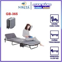 Giường Gấp Gọn 3 Khúc Cao Cấp NIKITA GB365 - Đệm Bọt Biển - Khung Sắt Sơn Tĩnh Điện - Chính Hãng NIKITA - D180 x R65 x C26 - Màu Xám