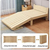 Giường gấp gọn gỗ thông Đà Lạt, 60/80/100/120/150cm xếp gọn dùng gia đình văn phòng, giường ngủ đơn