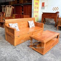 Giường Gấp Thông Minh Gỗ Gõ Đỏ 2 Ngăn Kéo Kết Hợp Bàn Sofa SFG 55.24