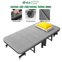 Giường gấp văn phòng có bánh xe, Giường xếp gấp gọn Sofa di động khung thép chắc chắn IGA- GM64 / GN68