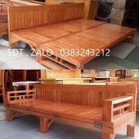 giường ghế gấp gỗ xoan đào 1m2