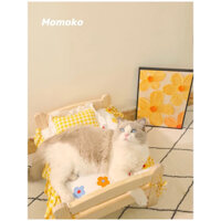 Giường gỗ cho chó mèo, giường ngủ kèm đệm siêu xinh cho thú cưng ✨✨