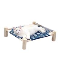 Giường gỗ cho thú cưng, Võng cho chó mèo họa tiết xinh xắn