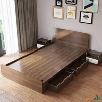 Giường gỗ công nghiệp 1m2 có ngăn kéo GN032