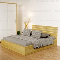 Giường gỗ công nghiệp 9223 kẻ chỉ trắng 1m8