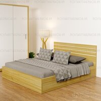 Giường gỗ công nghiệp 9223 kẻ chỉ trắng 1m8